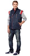Жилет мужской утепленный рабочий 'Авангард' синий-красный