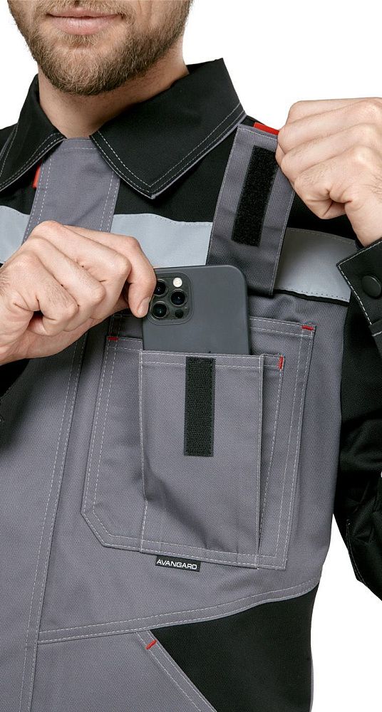 Костюм мужской рабочий летний Гудзон NEW с пк серый-черный